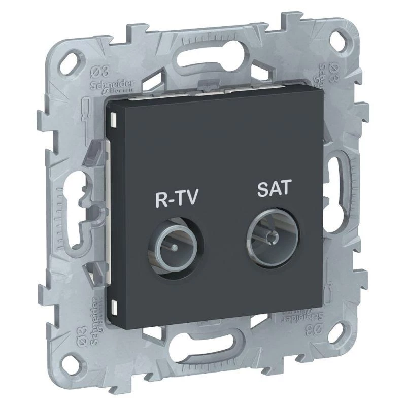 Schneider Electric Розетка телевизионная проходная TV/R/SAT Unica New механизм антрацит SchE NU545654