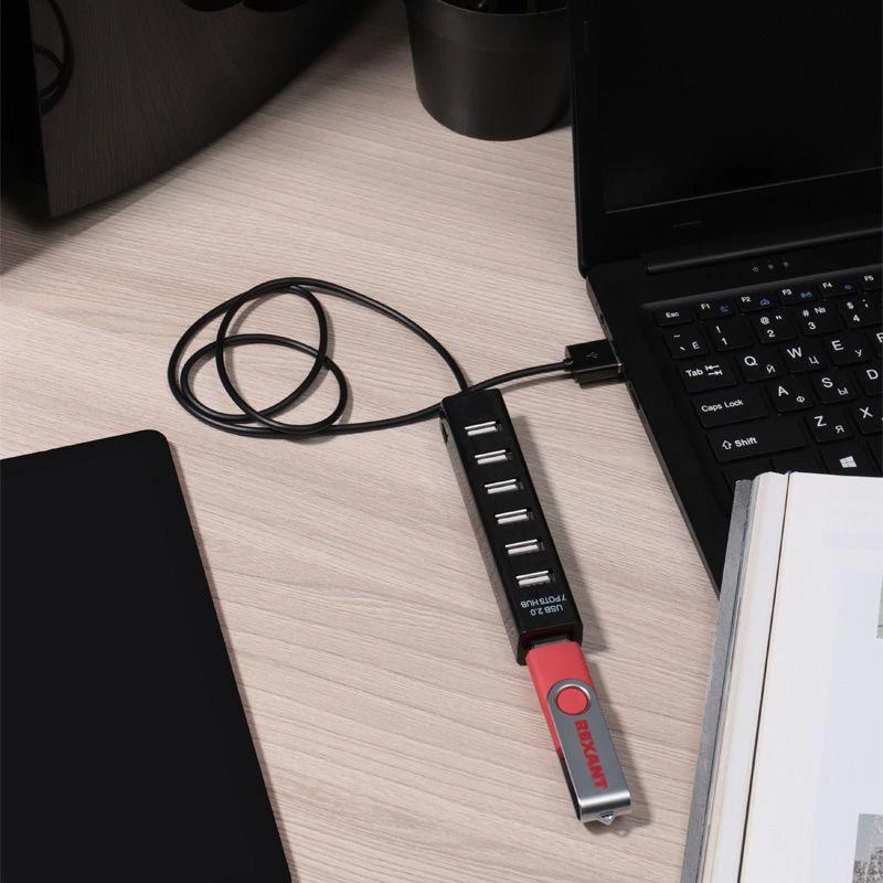 Rexant Разветвитель USB на 7 портов черн.  18-4107