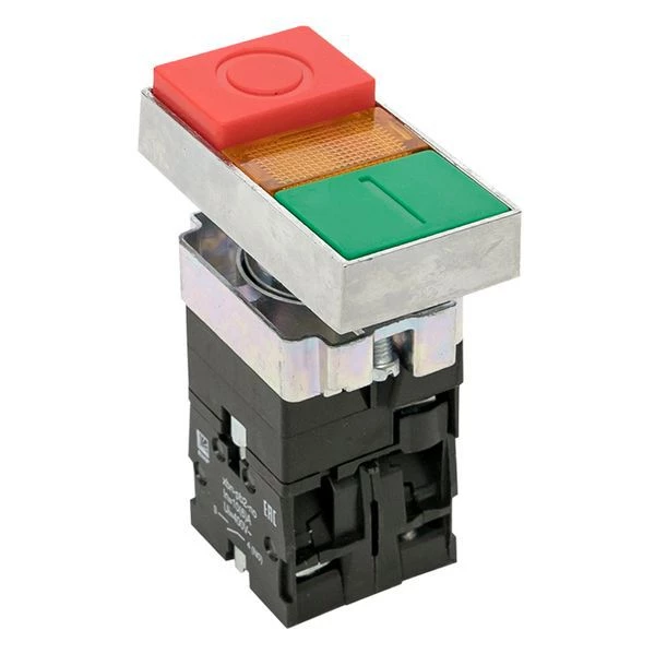 EKF Кнопка LAY5-BW8465 "I-O" прямоугольная 230В NO+NC PROxima  pbn-bw8465