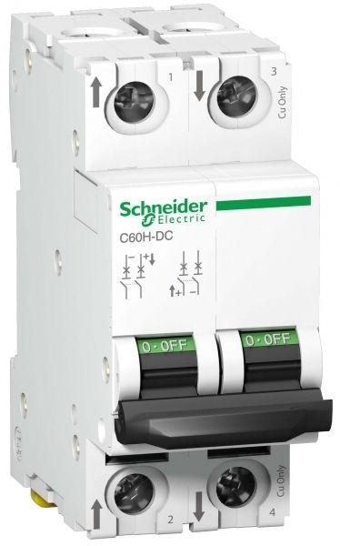 Schneider Electric Выключатель автоматический модульный 2п C 1А 10кА Acti9 C60H-DC DC SchE A9N61521
