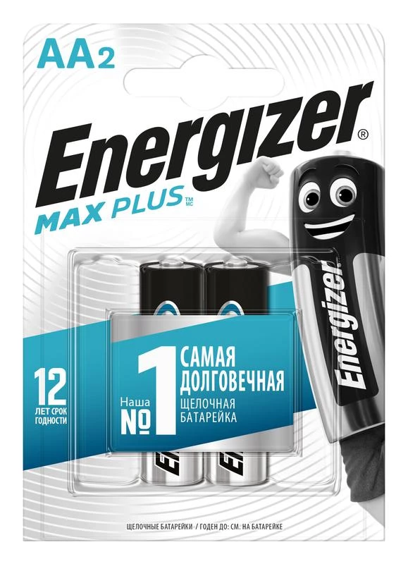 Элемент питания алкалиновый AA/LR6/316 Max Plus BL2 (блист.2шт) Energizer E301323102