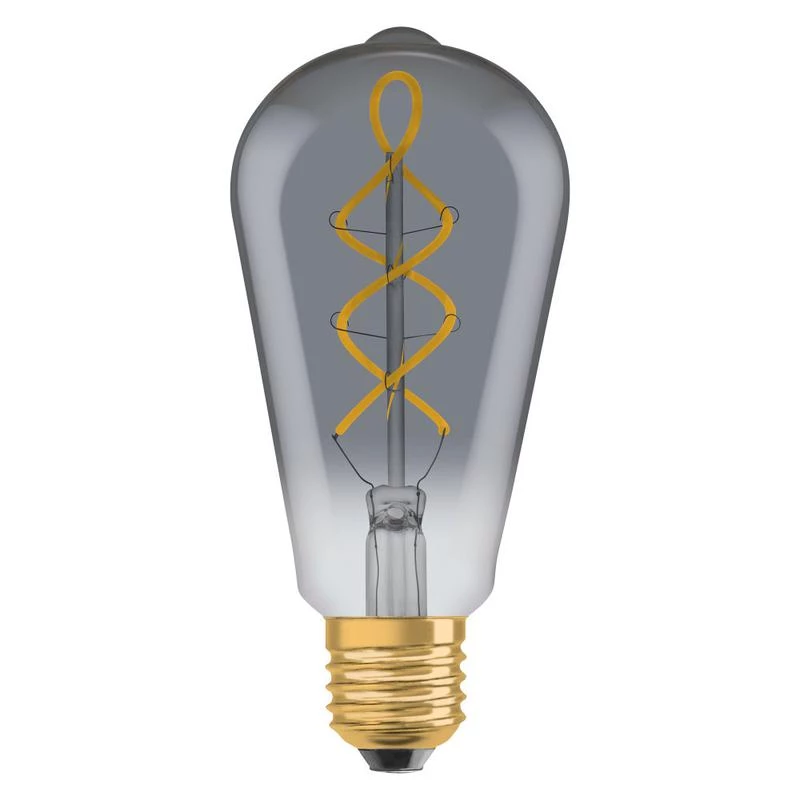 Лампа светодиодная филаментная Vintage 1906 LED CL Edison SMOKE 15 non-dim 818 5Вт тепл. бел. E27 дым. OSRAM 4058075269941