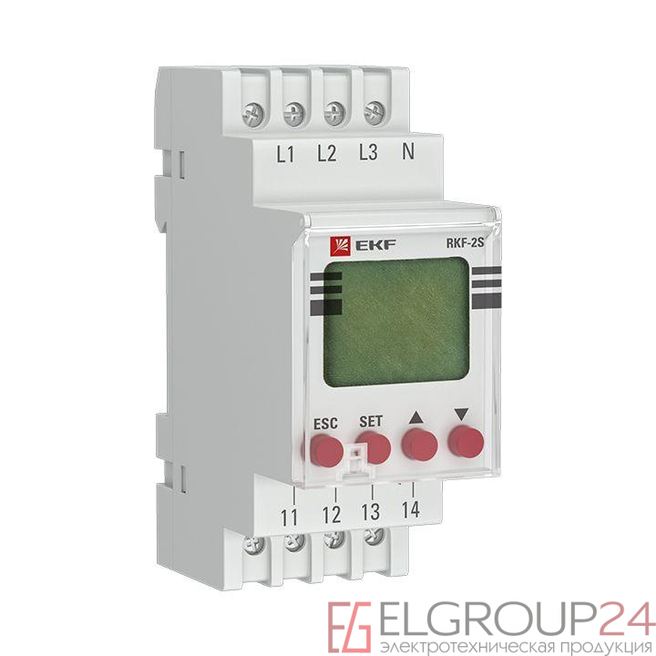 Реле контроля фаз с LCD дисплеем RKF-2S (с нейтралью) EKF rkf-2s
