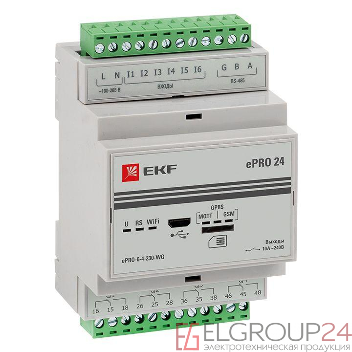 Контроллер базовый ePRO удаленного управления 6вх/4вых 230В WiFi GSM PROxima EKF ePRO-6-4-230-WG 0