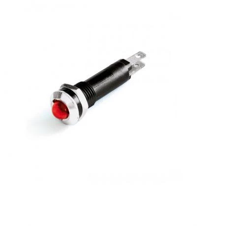 Индикатор мини штекерное подкл. уст. размер 8/10 круг. внеш. рассеив. красн. 28В DKC AV1F01CR28