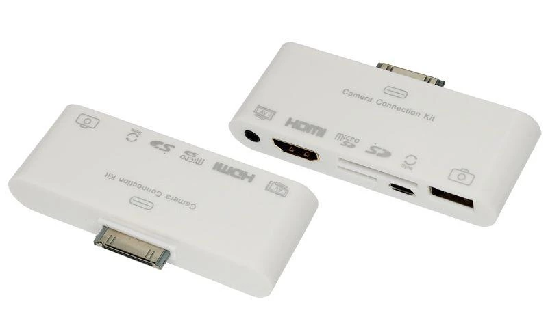 Адаптер AV 6 в 1 для iPhone 4/4S на HDMI USB microSD SD 3.5мм microUSB 40-0103