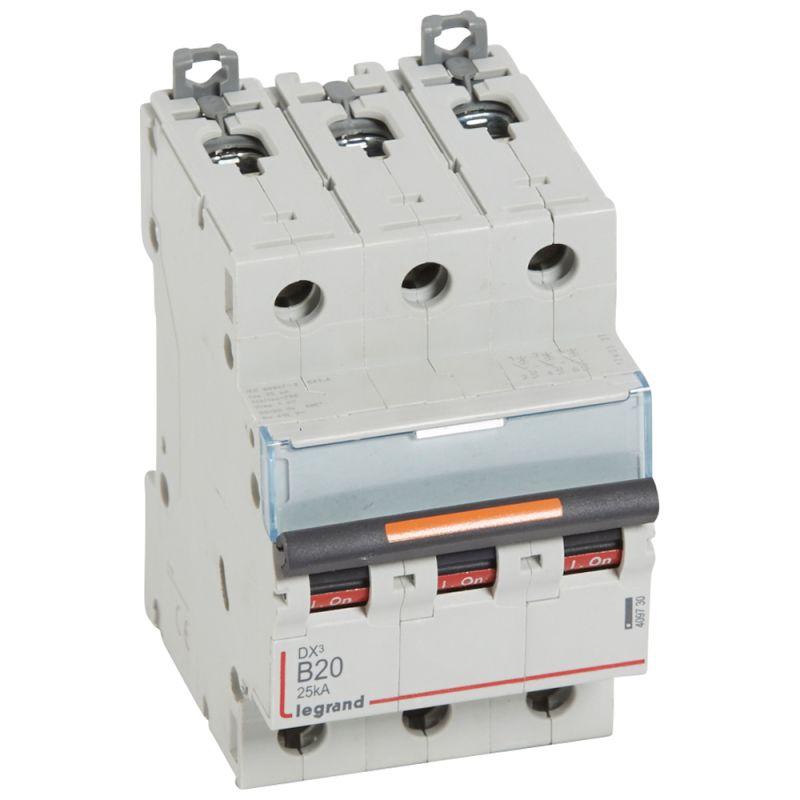 Legrand Выключатель автоматический модульный 3п B 20А 25кА DX3 3мод. 400В Leg 409730