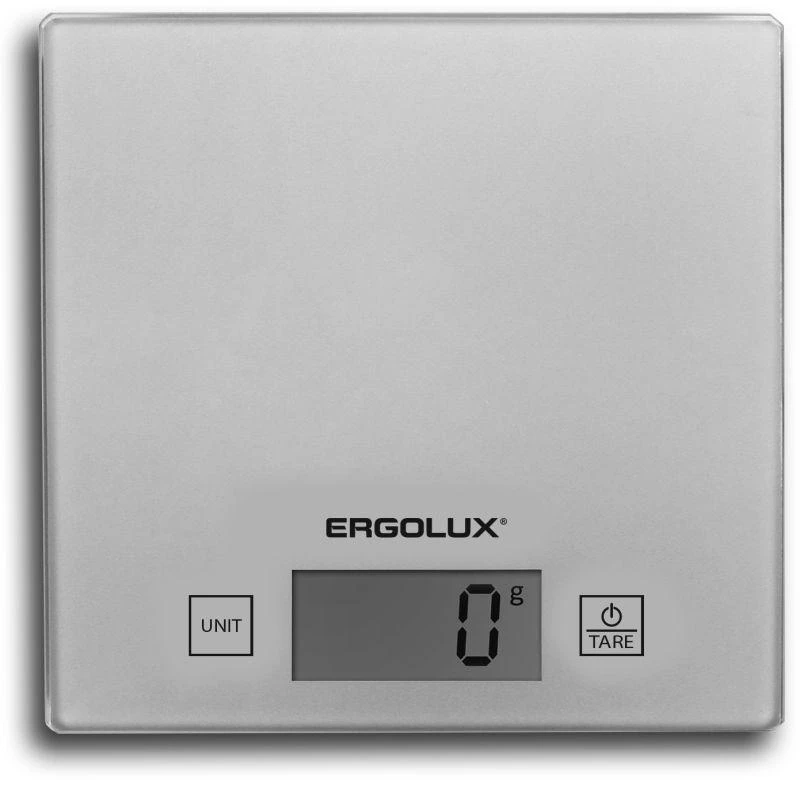 Весы кухонные ELX-SK01-С03 до 5кг 150х150мм сер. Ergolux 13429 0