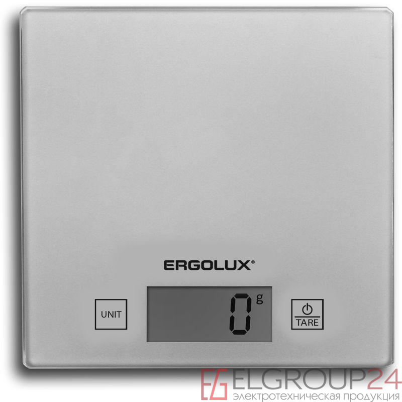 Весы кухонные ELX-SK01-С03 до 5кг 150х150мм сер. Ergolux 13429 0
