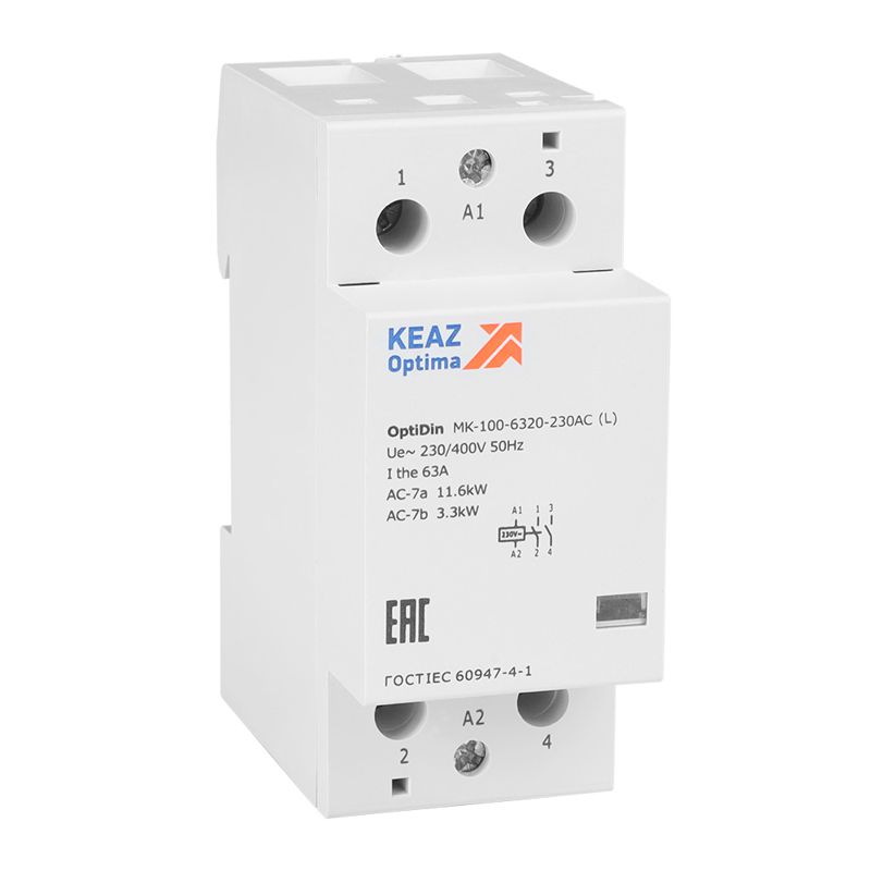 343734 Контактор модульный OptiDin MK-100-6320-230AC (L) КЭАЗ