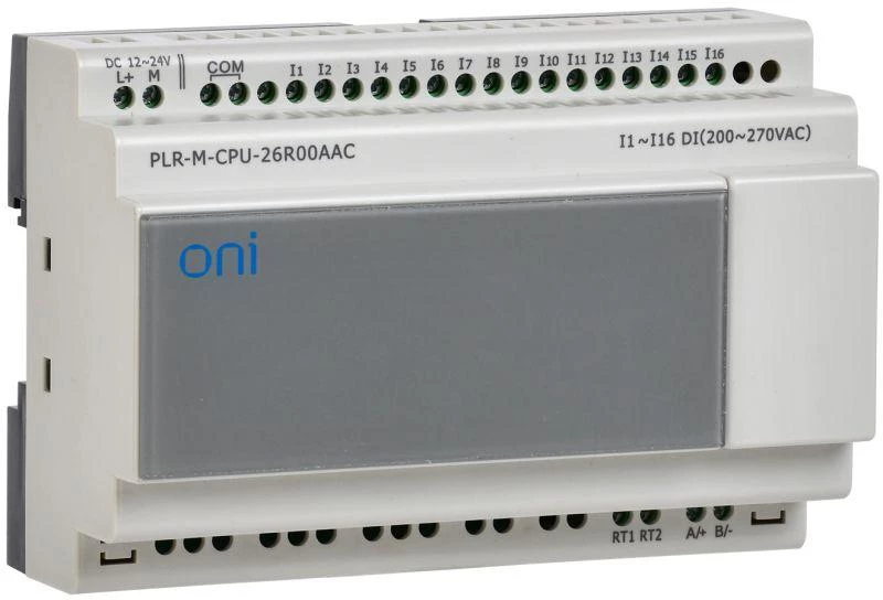 Контроллер программируемый логический (микро ПЛК) PLR-M. CPU DI16/DO10(R) 220В AC ONI PLR-M-CPU-26R00AAC