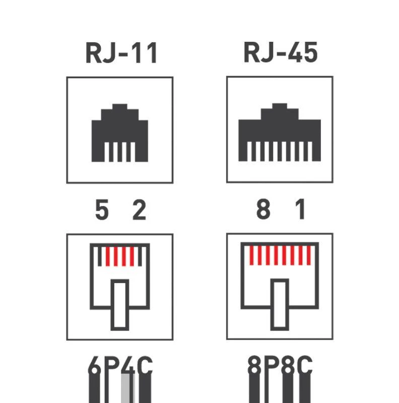 Розетка компьютерная + телефонная 2-м ОП RJ45 (8P8C) + RJ11 (6P4C) LAN Rexant 06-0106-C