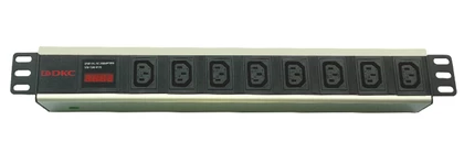 Блок розеток 8-м 10А IEC 60320 C13 для 19дюйм шкафов амперметр DKC R519IEC8AMC14