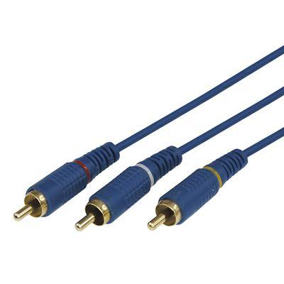 Rexant Шнур 3х3 RCA 1.5м син. gold  17-0202-1