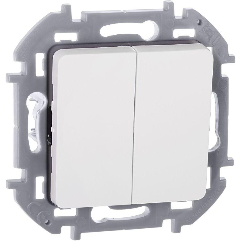 Legrand (группа IEK) Выключатель 2-кл. Inspiria 10А IP20 250В 10AX механизм бел. IEK 673620