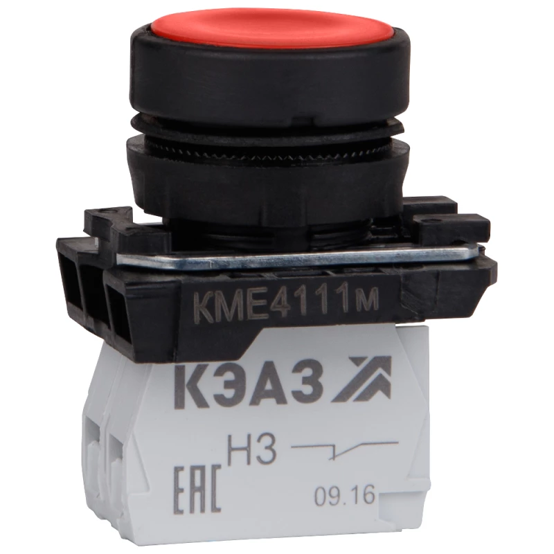 Кнопка КМЕ4501м-красный-0но+1нз-цилиндр-IP54 КЭАЗ 273452