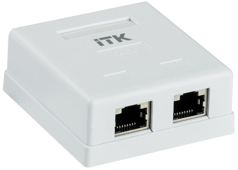 ITK Розетка компьютерная 2-м ОП RJ45 кат.6 FTP  CS2-1C06F-22