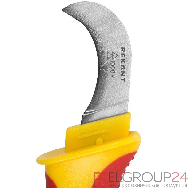 Нож монтажника нержавеющая сталь изогнутое лезвие Rexant 12-4937