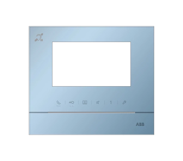Рамка для абонентского устройства 4.3дюйм с символом индукционной петли голуб. глянцев. ABB 2TMA070130L1012