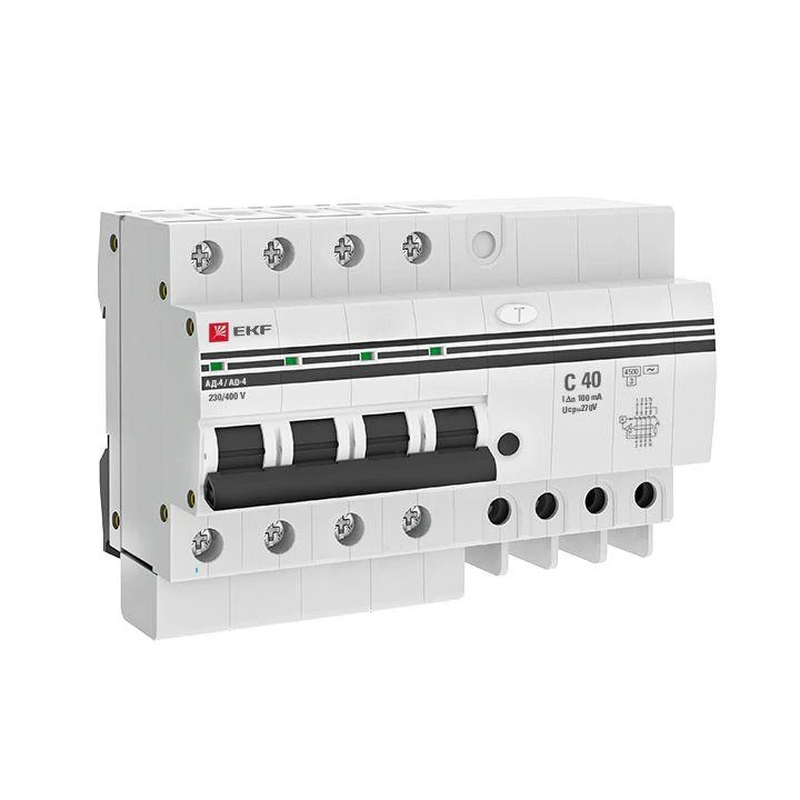 Выключатель автоматический дифференциального тока 4п 40А 100мА АД-4 PROxima EKF DA4-40-100-pro