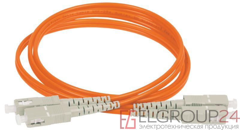 Патч-корд оптический коммутационный соединительный для многомодового кабеля (MM); 50/125 (OM2); SC/UPC-SC/UPC; двойного исполнения (Duplex); LSZH (дл.2м) ITK FPC50-SCU-SCU-C2L-2M