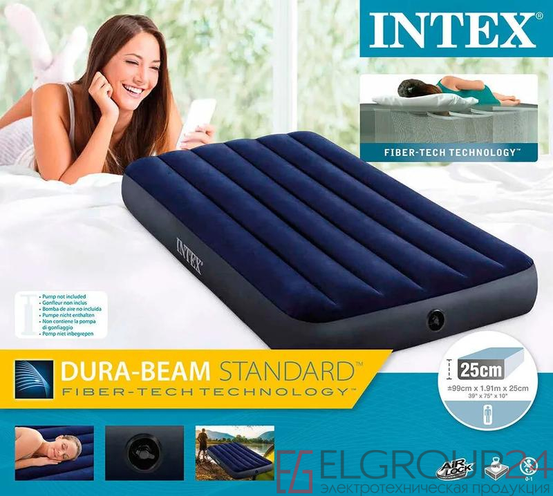 Кровать надувная Twin Classic Downy Bed 99х191х25см FB (64757) INTEX 6941057412443 4