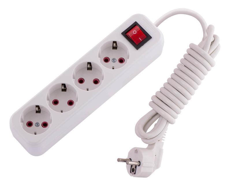 LEZARD Удлинитель 4х3м с заземл. 16А IP20 Lila с выкл. 720-0403-402