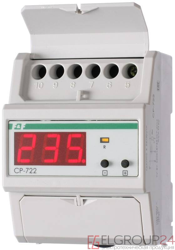 Реле контроля напряжения CP-722 (50-450В 75А 4.5мод. монтаж на DIN-рейке)(аналог УЗМ) F&F EA04.009.009