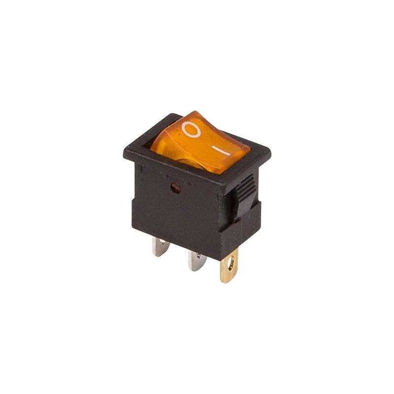 Выключатель клавишный 12В 15А (3с) ON-OFF желт. с подсветкой Mini (RWB-206-1 SC-768) Rexant 36-2172