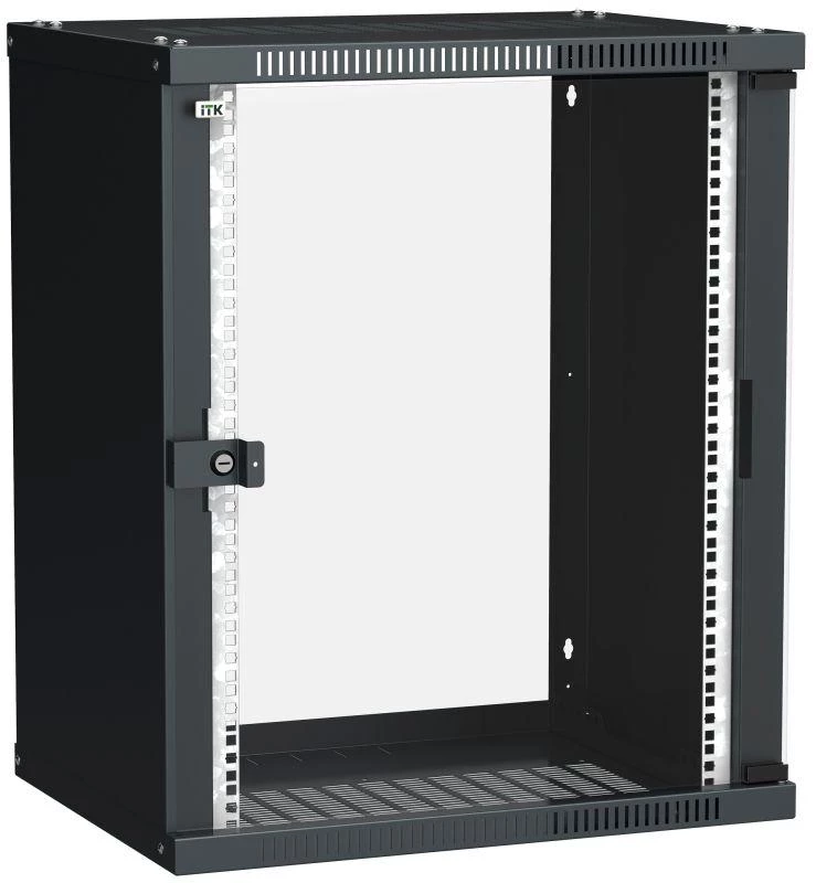 Шкаф LINEA WE 15U 600x450мм дверь стекло черн. ITK LWE5-15U64-GF