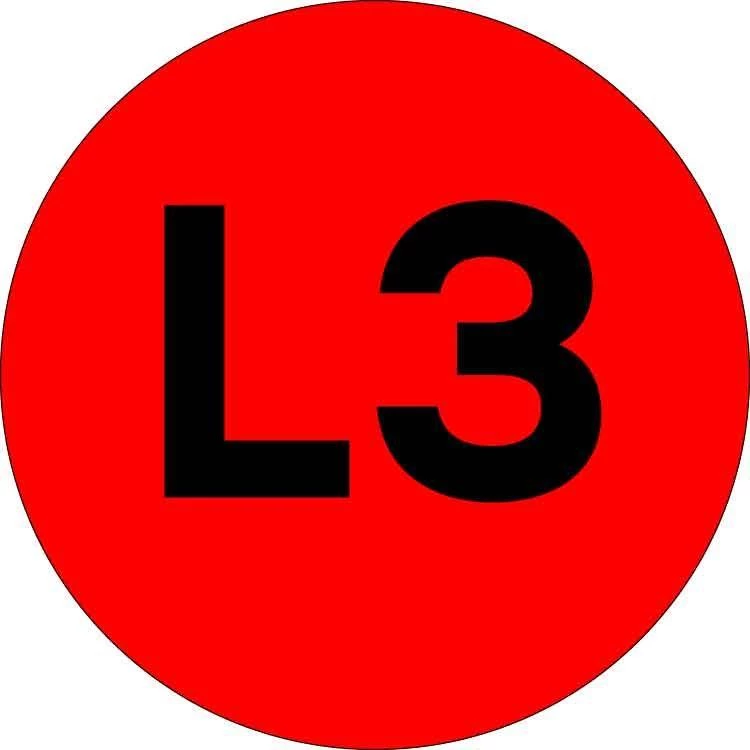 Наклейка "L3" d20мм PROxima EKF an-2-15-2