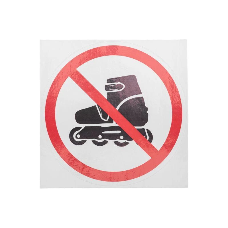 Наклейка запрещающий знак "На роликах не заходить" 150х150мм 56-0019