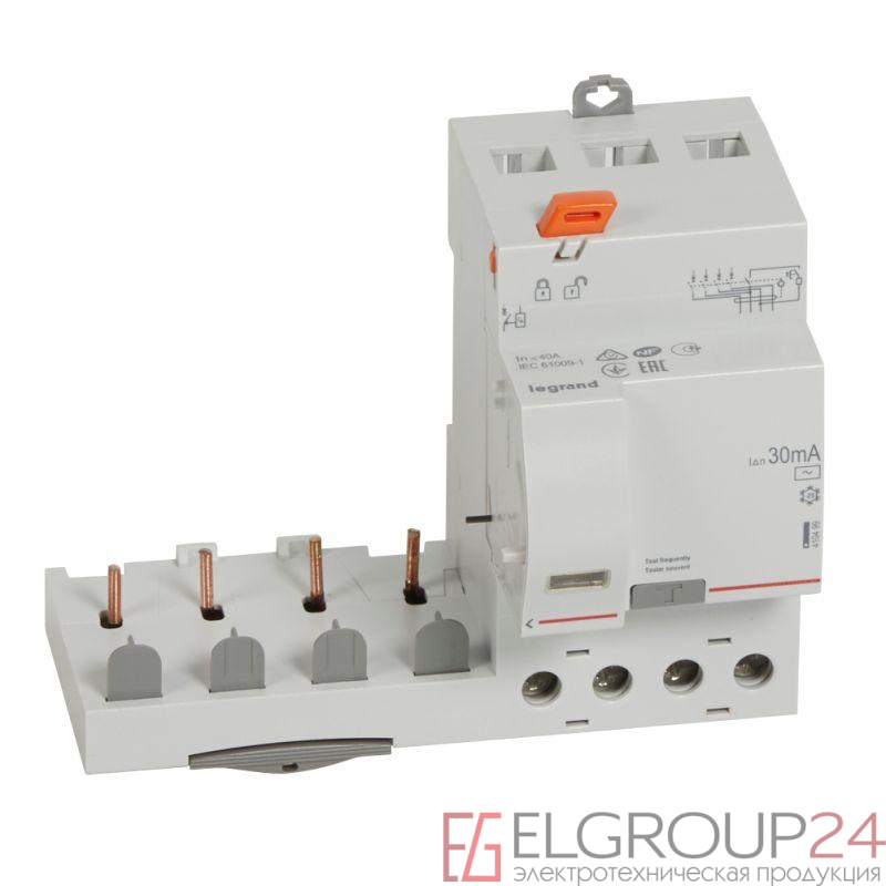 Блок дифференциального тока 4п 3мод. 40А 30мА тип AC DX3 Leg 410499