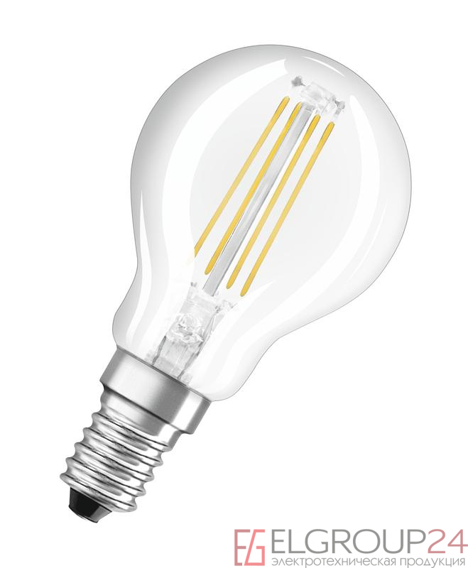 Лампа светодиодная филаментная LED SUPERSTAR+ CL P FIL 40 dim 3.4W/927 3.4Вт 2700К тепл. бел. E14 470лм P угол пучка 320град. 220-240В диммир. (замена 40Вт) прозр. стекло OSRAM 4058075603158 0