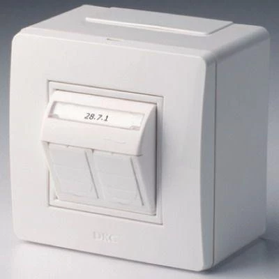 Коробка PDD-N60 с 2 розетками Brava RJ45 кат.5E (телефон/компьютер) корич. DKC 10656B