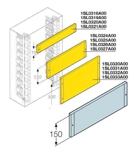 Панель глухая H=150мм для шкафов Gemini (размер 4-5) ABB 1SL0326A00