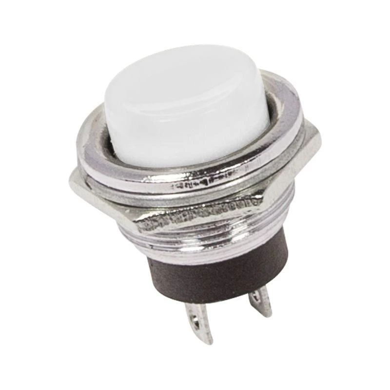 Выключатель-кнопка металл 250В 2А (2с) OFF-(ON) d16.2 бел. (RWD-306) Rexant 36-3355