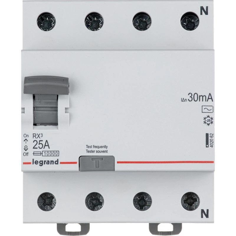 Выключатель дифференциального тока (УЗО) 4п 25А 30мА тип AC RX3 Leg 402062