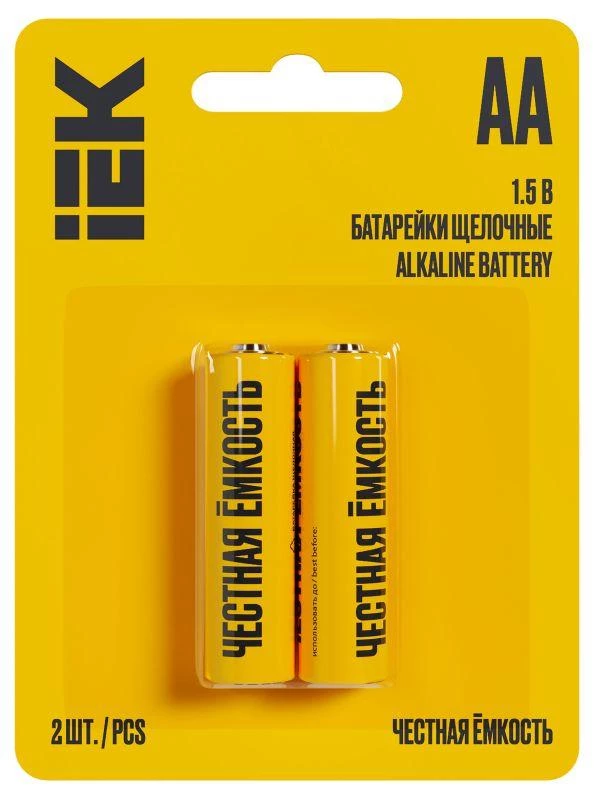 Элемент питания алкалиновый AA/LR6 Alkaline (блист.2шт) IEK ABT-LR06-OP-L02