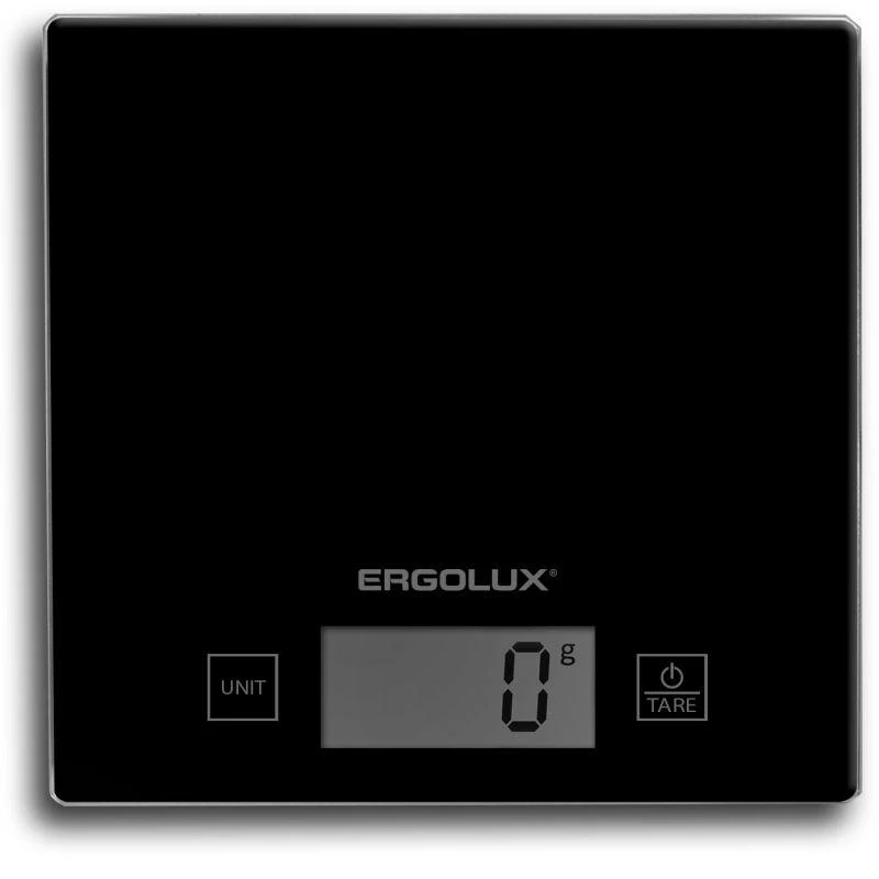 Весы кухонные ELX-SK01-С02 до 5кг 150х150мм черн. Ergolux 13598 0