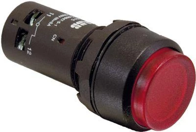 Кнопка с подсветкой CP3-11R-01 24В AC/DC с выступающей клавишей без фикс. 1НЗ красн. ABB 1SFA619102R1141