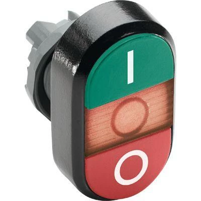Кнопка двойная MPD2-11R (зел./красн.) красн. линза с текстом "I/O" ABB 1SFA611131R1101