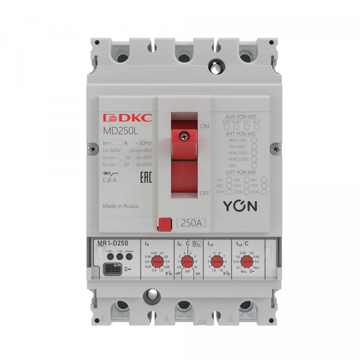Выключатель автоматический в литом корпусе YON MD100N-MR1 3P 100А 40kA Ir 0.4...1xIn Isd 1.5...10xIn