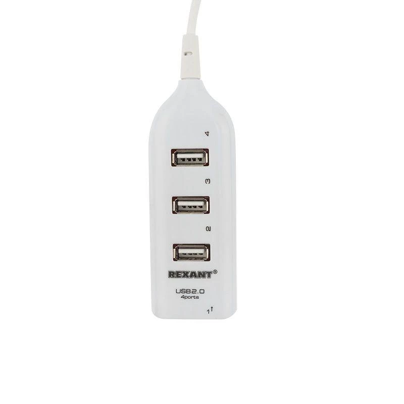 Разветвитель USB 2.0 на 4 порта бел. Rexant 18-4105-1