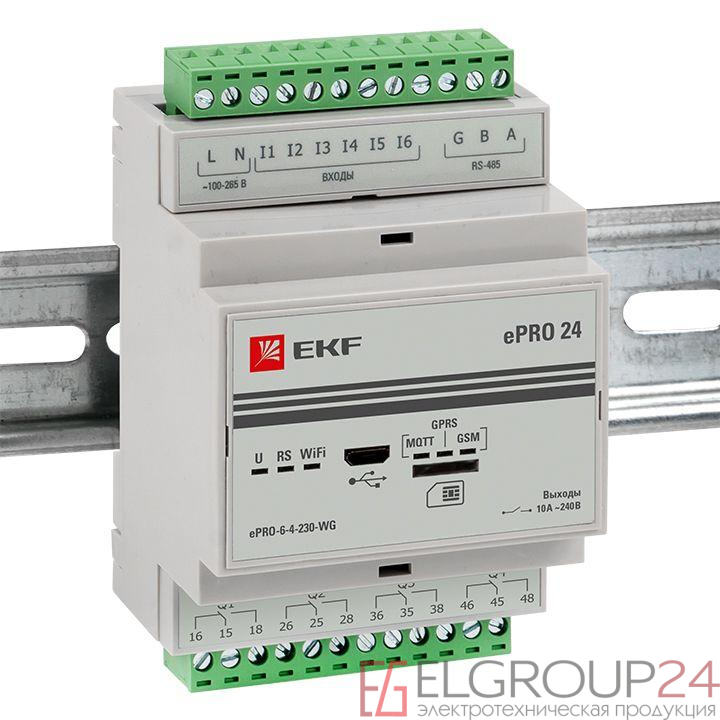 Контроллер базовый ePRO удаленного управления 6вх/4вых 230В WiFi GSM PROxima EKF ePRO-6-4-230-WG 1