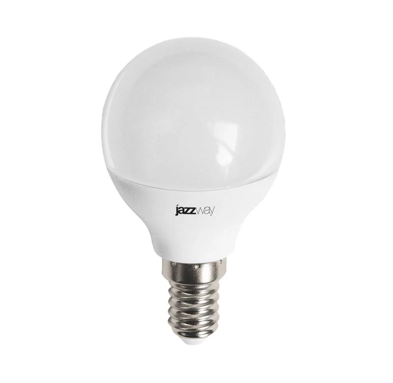 Лампа светодиодная PLED-LX 8Вт G45 шар 3000К тепл. бел. E14 JazzWay 5028593