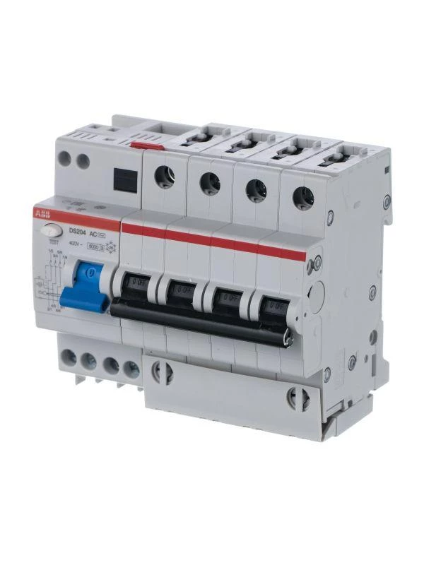 Выключатель автоматический дифференциального тока 4п C 20А 30мА тип AC 6кА DS204 6мод. ABB 2CSR254001R1204